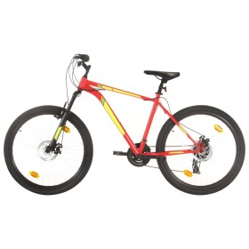 Bicicleta montaña 21 velocidades 27,5 pulgadas rueda 50 cm rojo