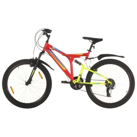 Bicicleta montaña 21 velocidades 26 pulgadas rueda 49 cm rojo
