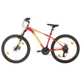 Bicicleta montaña 21 velocidades 27,5 pulgadas rueda 38 cm rojo