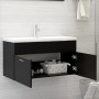 Waschbeckenschrank aus Sperrholz schwarz 90x38,5x46 cm von vidaXL, Badezimmermöbel - Ref: Foro24-804666, Preis: 34,79 €, Raba...