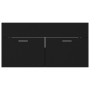 Armario para lavabo madera contrachapada negro 90x38,5x46 cm