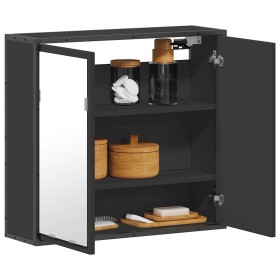 Armario de baño con espejo madera ingeniería negro 65x20x60 cm de , Tocadores de baño - Ref: Foro24-849254, Precio: 85,68 €, ...