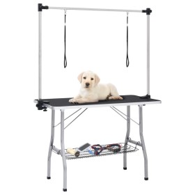 Adjustable grooming table for dogs with 2 loops and basket by vidaXL, Pet hygiene products - Ref: Foro24-171070, Price: 124,4...