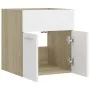 Waschbeckenschrank aus weißem Sperrholz aus Eiche, 41 x 38,5 x 46 cm von vidaXL, Badezimmermöbel - Ref: Foro24-804643, Preis:...