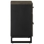Mesita de noche madera maciza de mango negra 50x33x60 cm de , Mesitas de noche - Ref: Foro24-4017695, Precio: 82,92 €, Descue...