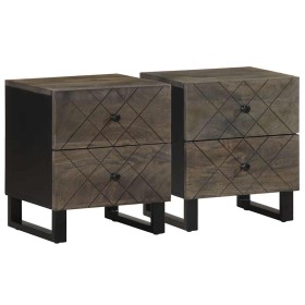 Mesitas de noche 2 uds madera maciza de mango negro 40x33x46 cm von , Nachttische - Ref: Foro24-4017683, Preis: 133,69 €, Rab...