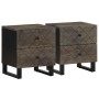 Mesitas de noche 2 uds madera maciza de mango negro 40x33x46 cm de , Mesitas de noche - Ref: Foro24-4017683, Precio: 140,84 €...