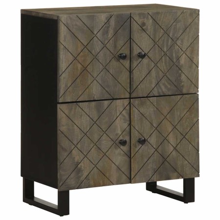 Aparador negro 60x33x75 cm madera maciza mango by , CD and DVD storage - Ref: Foro24-4017710, Price: 108,25 €, Discount: %
