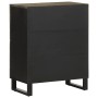 Aparador negro 60x33x75 cm madera maciza mango by , CD and DVD storage - Ref: Foro24-4017710, Price: 108,25 €, Discount: %