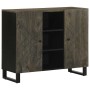 Aparador negro 90x33x75 cm madera maciza mango by , CD and DVD storage - Ref: Foro24-4017712, Price: 158,16 €, Discount: %