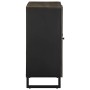 Aparador negro 90x33x75 cm madera maciza mango by , CD and DVD storage - Ref: Foro24-4017712, Price: 158,16 €, Discount: %