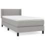 Cama box spring con colchón tela gris claro 90x190 cm
