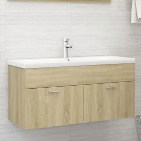 Waschbeckenschrank aus Eichensperrholz, 100 x 38,5 x 46 cm von vidaXL, Badezimmermöbel - Ref: Foro24-804677, Preis: 47,98 €, ...