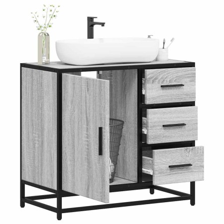 Mueble lavabo baño madera contrachapada sonoma gris 65x33x60 cm von , Badezimmermöbel - Ref: Foro24-849277, Preis: 96,59 €, R...