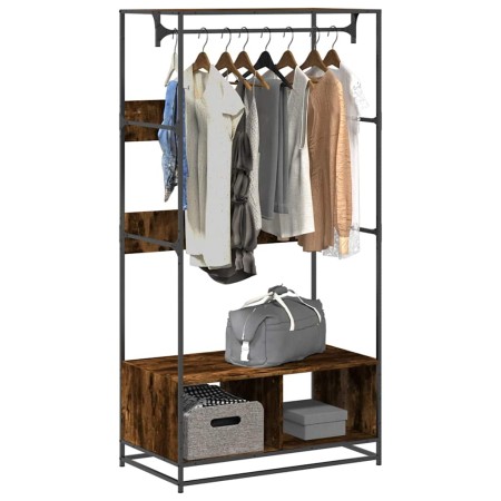 Armario de madera de ingeniería roble ahumado 90x50x180 cm by , Dresser Organizers and Bar Hangers - Ref: Foro24-849296, Pric...