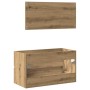 Mueble de baño con espejo de madera ingeniería roble artesanal de , Muebles de baño - Ref: Foro24-856378, Precio: 88,96 €