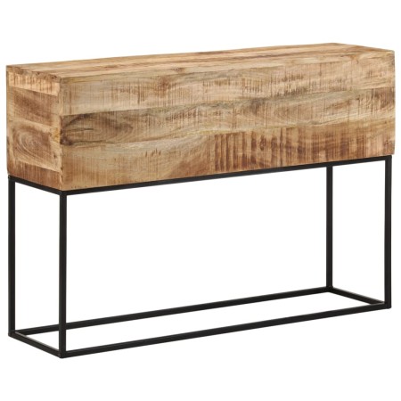 Mesa consola madera maciza mango rugosa y hierro 110x30x75 cm by , Side tables - Ref: Foro24-376066, Price: 169,56 €, Discoun...