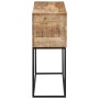 Mesa consola madera maciza mango rugosa y hierro 110x30x75 cm by , Side tables - Ref: Foro24-376066, Price: 169,56 €, Discoun...