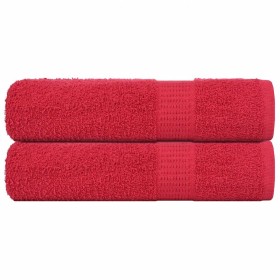 Toallas de mano 2 uds 100% algodón rojo 50x100 cm 360 gsm de , Toallas - Ref: Foro24-136926, Precio: 15,75 €, Descuento: %