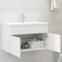 Waschbeckenschrank aus weißem Sperrholz, 80 x 38,5 x 46 cm von vidaXL, Badezimmermöbel - Ref: Foro24-804656, Preis: 42,64 €, ...