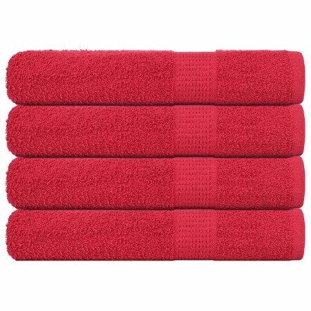 Toallas 4 uds rojo 100x200 cm 360 gsm 100% algodón