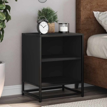 Mesita de noche madera ingeniería negro 40x31x50 cm metal by , Nightstands - Ref: Foro24-848699, Price: 37,15 €, Discount: %