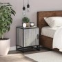 Mesita noche madera de ingeniería gris sonoma 40x31x50 cm metal by , Nightstands - Ref: Foro24-848715, Price: 38,95 €, Discou...