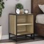 Mesita de noche madera ingeniería roble sonoma 40x31x50cm metal by , Nightstands - Ref: Foro24-848701, Price: 36,12 €, Discou...