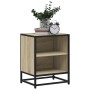Mesita de noche madera ingeniería roble sonoma 40x31x50cm metal by , Nightstands - Ref: Foro24-848701, Price: 36,12 €, Discou...