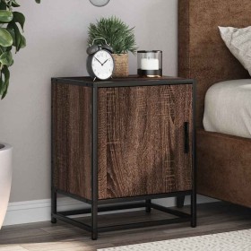 Mesita de noche madera ingeniería roble marrón 40x31x50cm metal de , Mesitas de noche - Ref: Foro24-848717, Precio: 37,97 €, ...