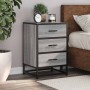 Mesita noche madera ingeniería gris sonoma 40x34,5x60 cm metal by , Nightstands - Ref: Foro24-848722, Price: 63,27 €, Discoun...