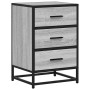 Mesita noche madera ingeniería gris sonoma 40x34,5x60 cm metal by , Nightstands - Ref: Foro24-848722, Price: 63,27 €, Discoun...