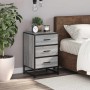 Mesita noche madera ingeniería gris sonoma 40x34,5x60 cm metal by , Nightstands - Ref: Foro24-848722, Price: 63,27 €, Discoun...