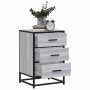 Mesita noche madera ingeniería gris sonoma 40x34,5x60 cm metal by , Nightstands - Ref: Foro24-848722, Price: 63,27 €, Discoun...