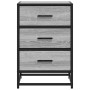 Mesita noche madera ingeniería gris sonoma 40x34,5x60 cm metal by , Nightstands - Ref: Foro24-848722, Price: 63,27 €, Discoun...