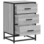 Mesita noche madera ingeniería gris sonoma 40x34,5x60 cm metal by , Nightstands - Ref: Foro24-848722, Price: 63,27 €, Discoun...