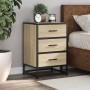 Mesita noche madera ingeniería roble sonoma 40x34,5x60cm metal de , Mesitas de noche - Ref: Foro24-848720, Precio: 61,04 €
