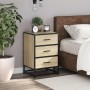 Mesita noche madera ingeniería roble sonoma 40x34,5x60cm metal von , Nachttische - Ref: Foro24-848720, Preis: 61,12 €, Rabatt: %