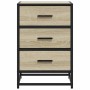 Mesita noche madera ingeniería roble sonoma 40x34,5x60cm metal von , Nachttische - Ref: Foro24-848720, Preis: 61,12 €, Rabatt: %