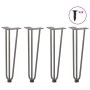Patas mesa tipo horquilla 4 uds acero macizo acero natural 42cm by , Table legs - Ref: Foro24-4012443, Price: 52,79 €, Discou...