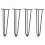Patas mesa tipo horquilla 4 uds acero macizo acero natural 42cm by , Table legs - Ref: Foro24-4012443, Price: 52,79 €, Discou...