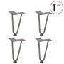 Patas mesa tipo horquilla 4 uds acero macizo acero natural 20cm by , Table legs - Ref: Foro24-4012415, Price: 32,32 €, Discou...