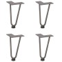 Patas mesa tipo horquilla 4 uds acero macizo acero natural 20cm by , Table legs - Ref: Foro24-4012415, Price: 32,32 €, Discou...