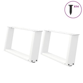 Patas de mesa de centro forma U 2uds acero blanco 70x(30-31) cm by , Table legs - Ref: Foro24-4012753, Price: 75,44 €, Discou...