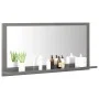 Badezimmerspiegel aus glänzendem grauem Sperrholz, 80 x 10,5 x 37 cm von vidaXL, Badezimmerwaschtische - Ref: Foro24-804579, ...