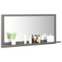 Glossy gray plywood bathroom mirror 80x10.5x37 cm by vidaXL, bathroom vanities - Ref: Foro24-804579, Price: 32,26 €, Discount: %