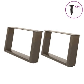 Patas de mesa centro forma U 2uds acero natural 60x(30-31) cm by , Table legs - Ref: Foro24-4012751, Price: 69,44 €, Discount: %