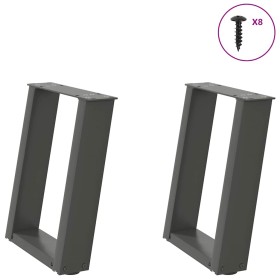 Patas para mesa de centro en forma de U 2 uds antracita acero de , Patas para mesas - Ref: Foro24-4012758, Precio: 56,66 €, D...