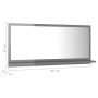 Glossy gray plywood bathroom mirror 80x10.5x37 cm by vidaXL, bathroom vanities - Ref: Foro24-804579, Price: 32,26 €, Discount: %
