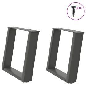Patas para mesa de centro en forma de U 2 uds antracita acero by , Table legs - Ref: Foro24-4012766, Price: 76,65 €, Discount: %